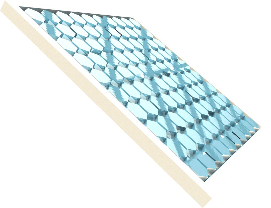 Hexagonal Blue Solar Panel Illustration on Transparent Background
