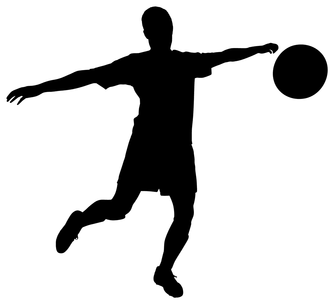 Silhouette of Male Football Player Icon on Transparent Background