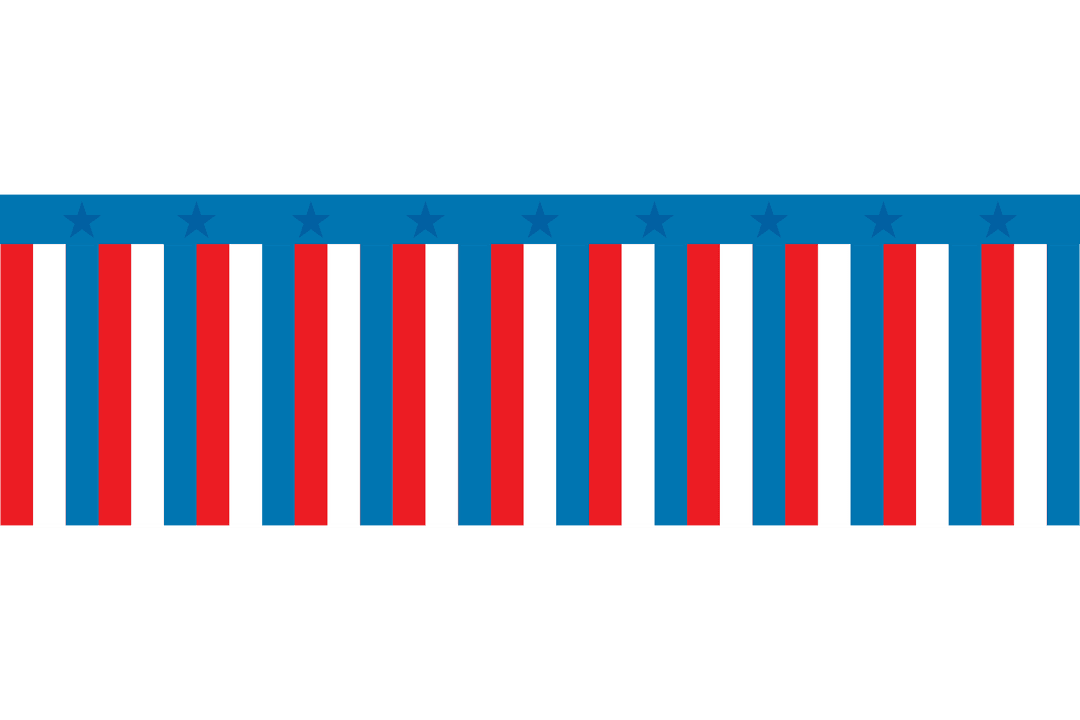 Abstract Red White Blue Stars Stripes Design on Transparent Background