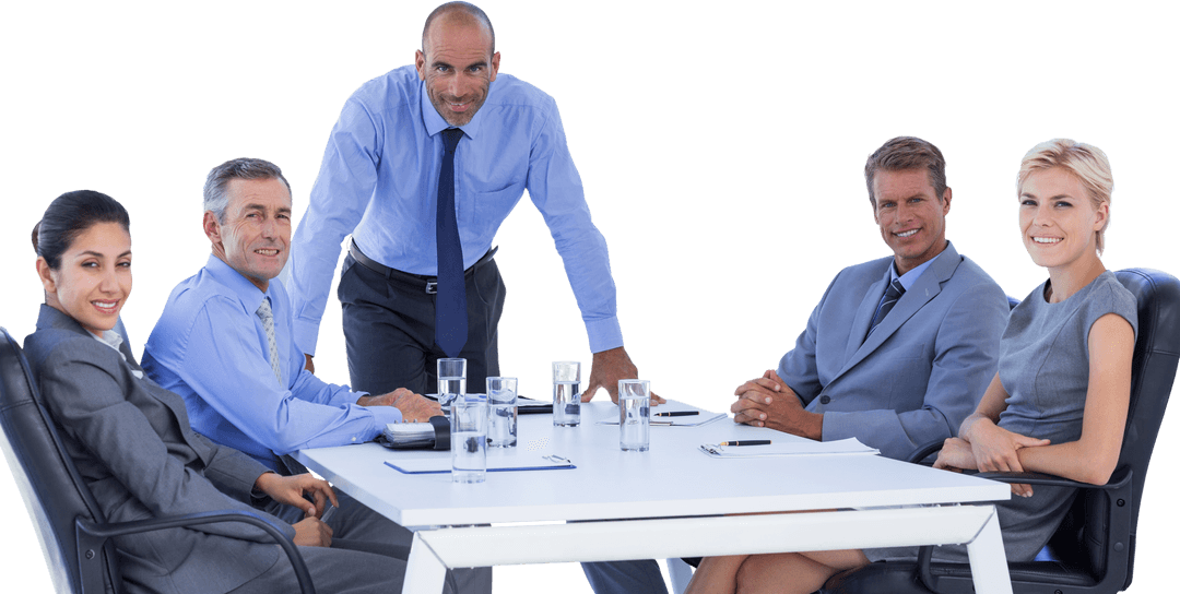 Transparent Dressed Business Leadership By Diverse Professional Team