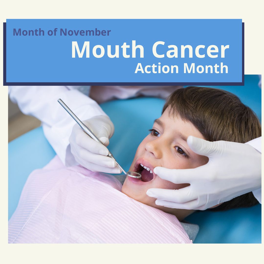 Dentist Examining Child During Mouth Cancer Awareness Month - Download Free Stock Templates Pikwizard.com