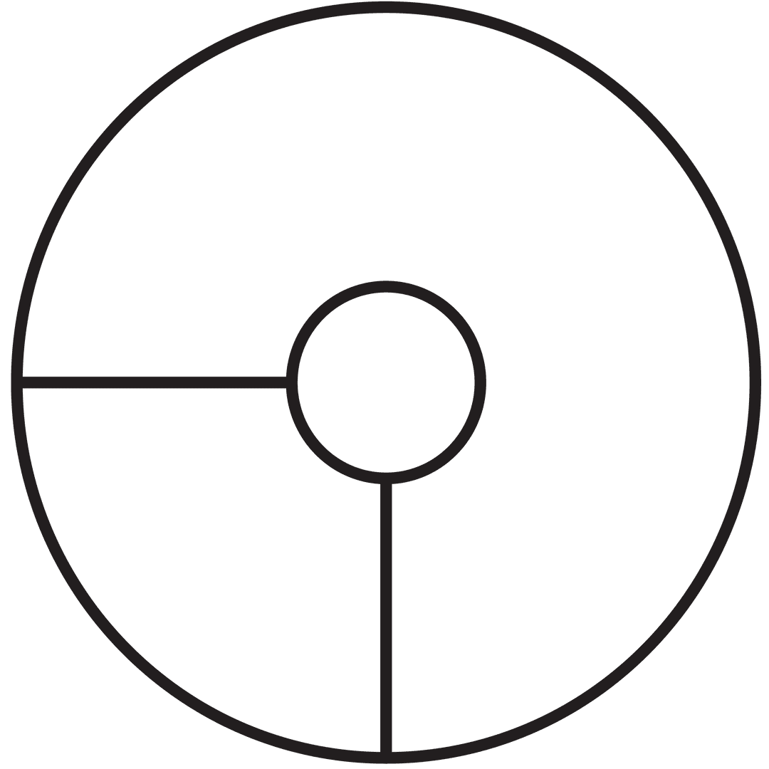 Abstract Circular Shape with Compartments on Transparent Background