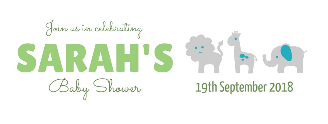 Customizable Jungle Themed Baby Shower Invitation with Cute Animals - Download Free Stock Templates Pikwizard.com