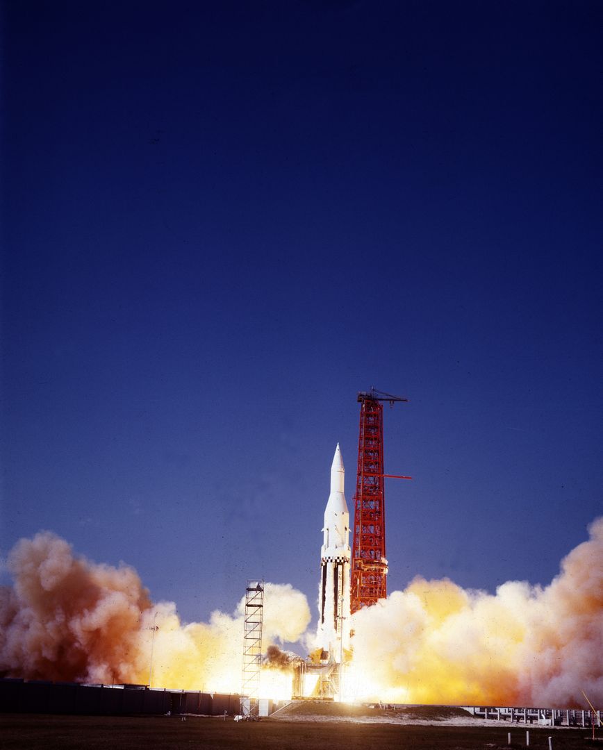 Saturn I (SA-4) Rocket Launch from Kennedy Space Center, 1963 - Free Images, Stock Photos and Pictures on Pikwizard.com