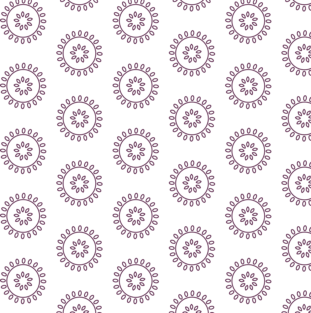 Decorative Black Shapes on Transparent Background Seamless Pattern