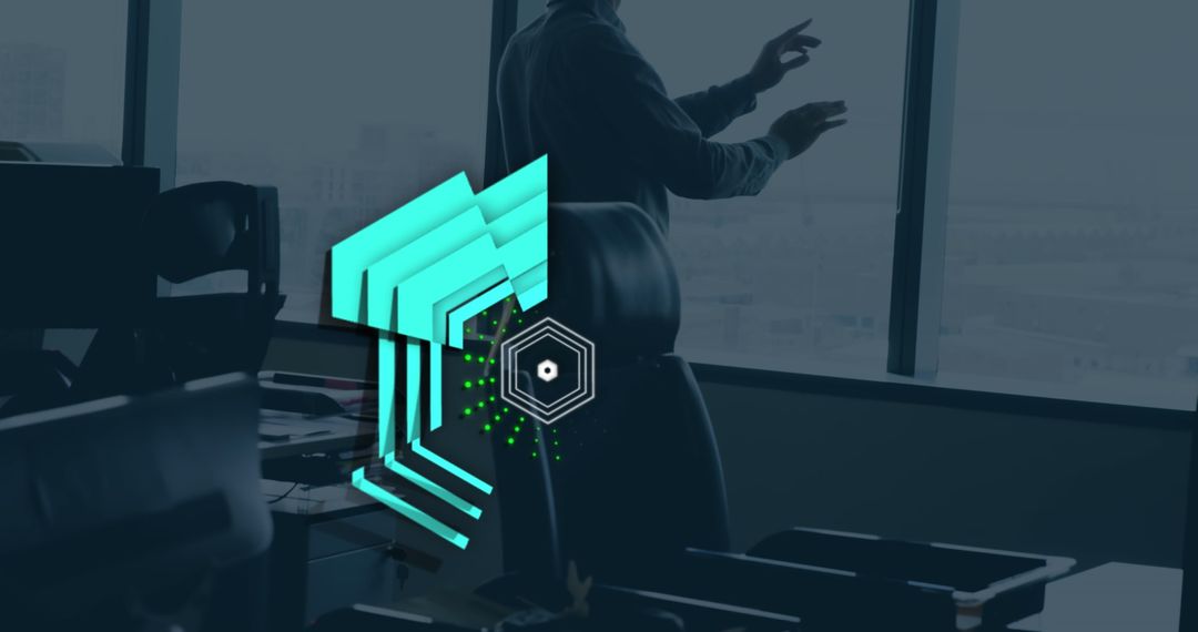 Caucasian Businessman Using VR Technology in Modern Office