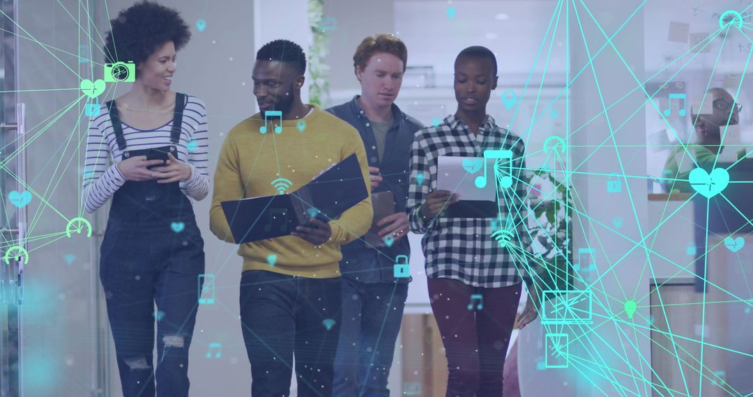 Diverse Business Team Analyzing Digital Technology Interactions