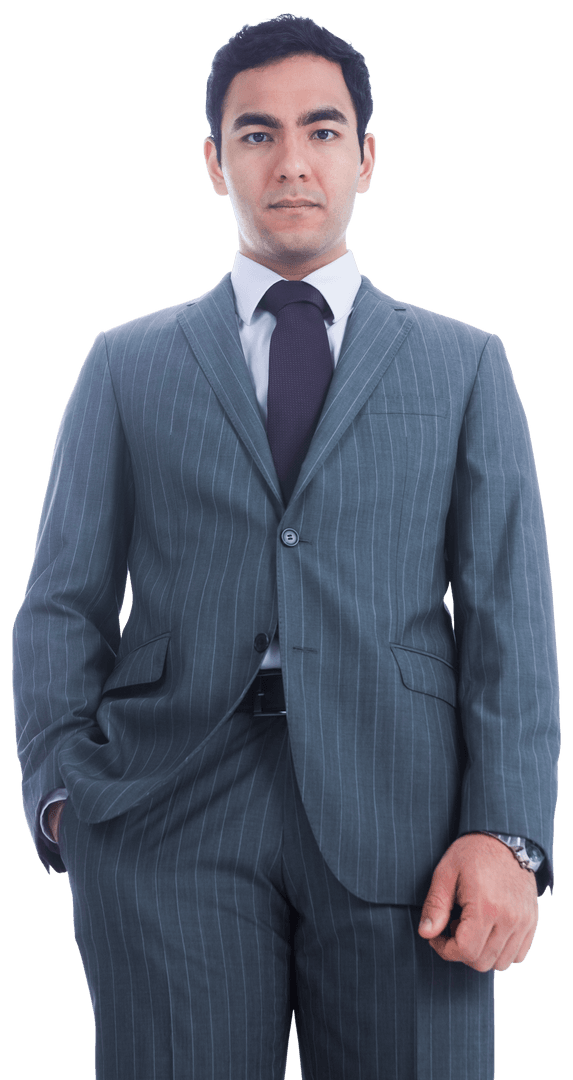 Transparent Businessman in Gray Suit