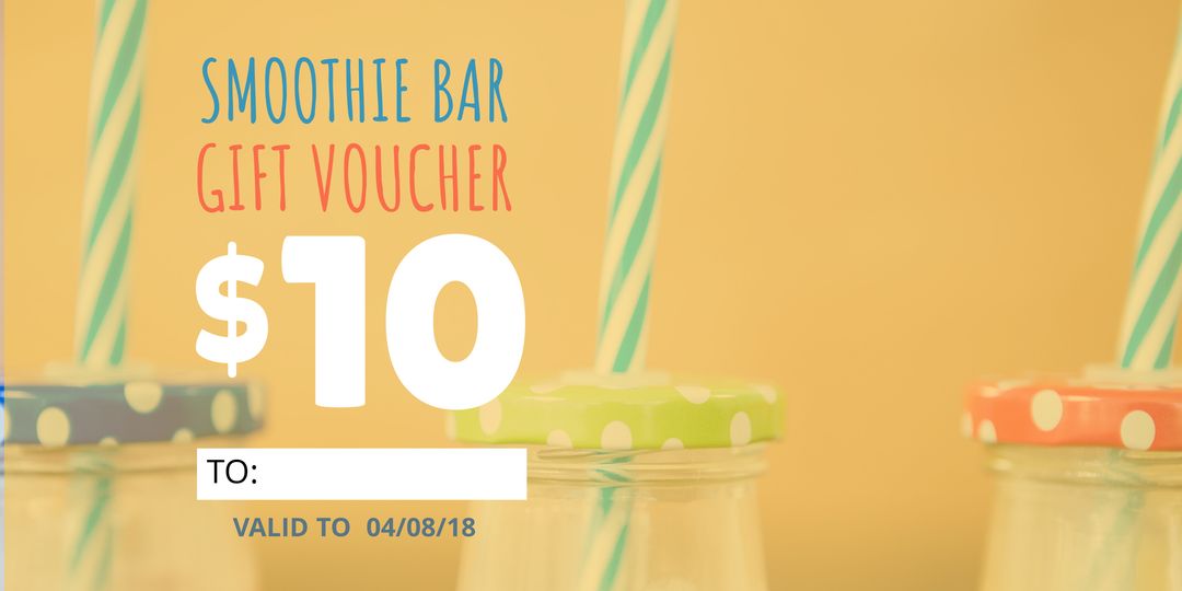 $10 Smoothie Bar Gift Voucher with Colorful Design