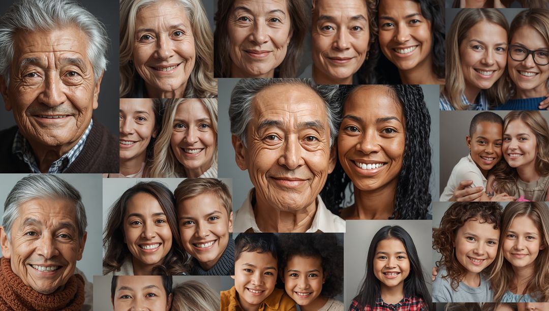 Diverse Family and Friends Captured in Harmonious Portrait Collection