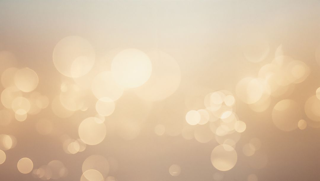 Golden Bokeh Light Orbs Warm Abstract Background with Soft Glow and Ethereal Highlights