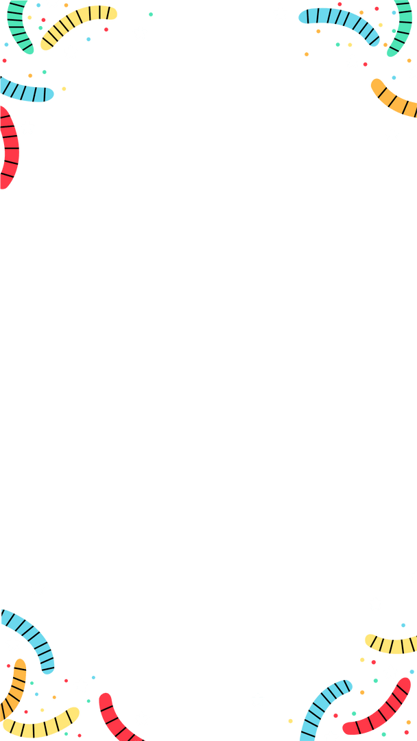 Festive Flat Design Border with Colorful Ribbons and Stars