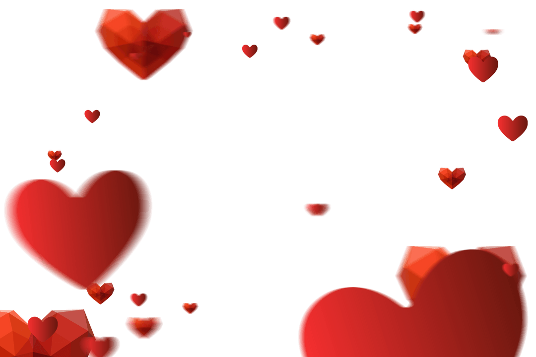 Transparent Love Hearts Seamless Background with 3D Effect