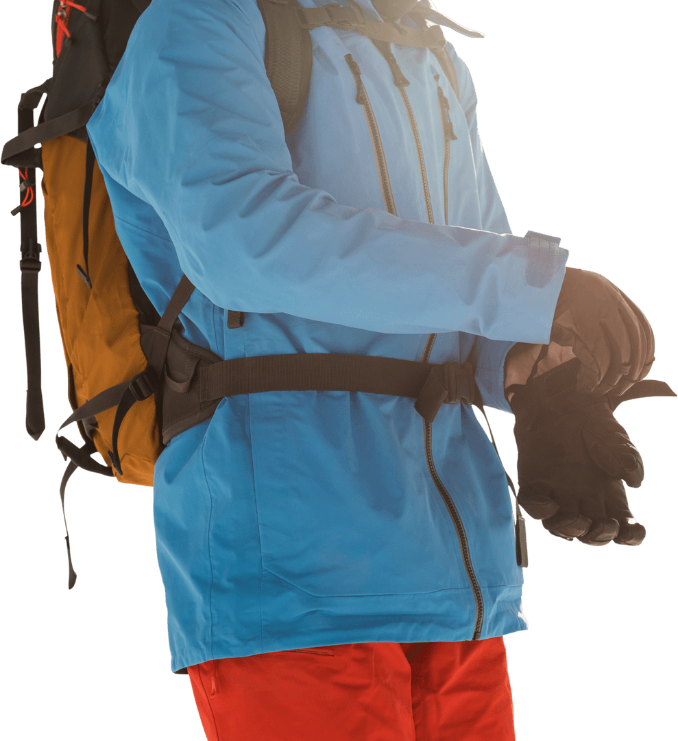 Transparent Isolated Skier Preparing Session