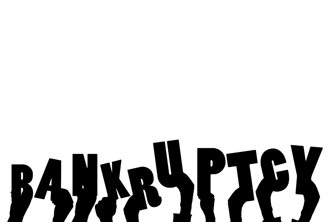 Hands Holding Bankruptcy Text on Transparent Background Concept