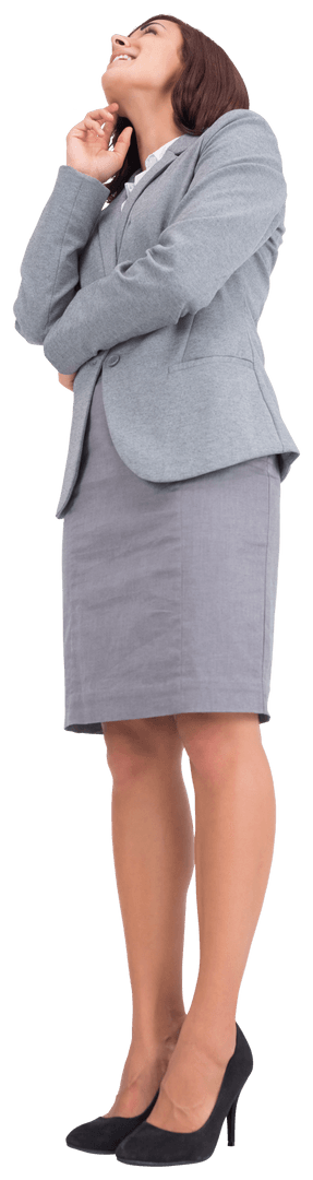 Confident Happy Biracial Businesswoman in Formal Attire on Transparent Background