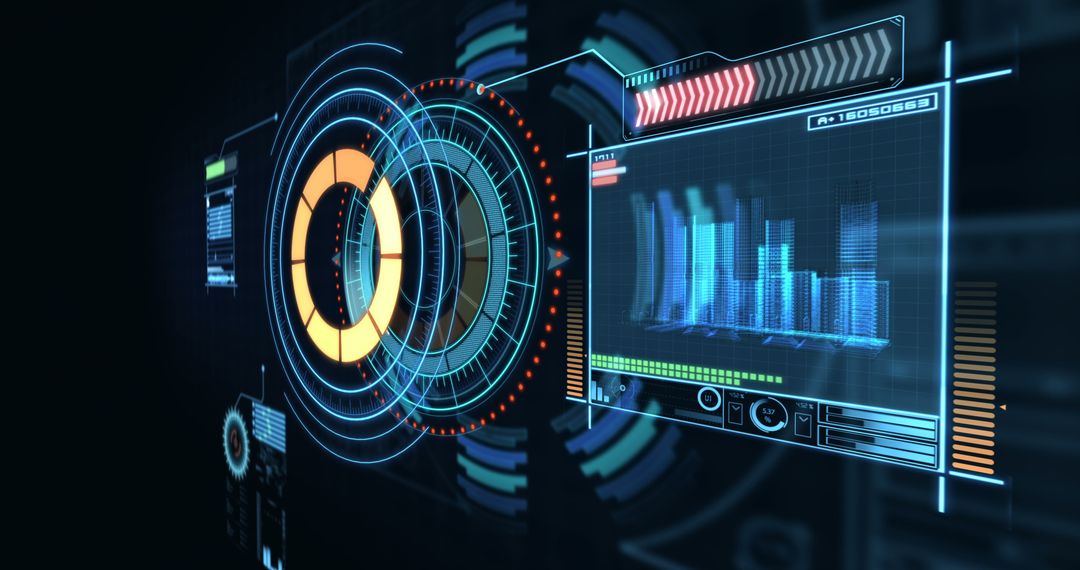 Futuristic Technology Interface and Data Visualization