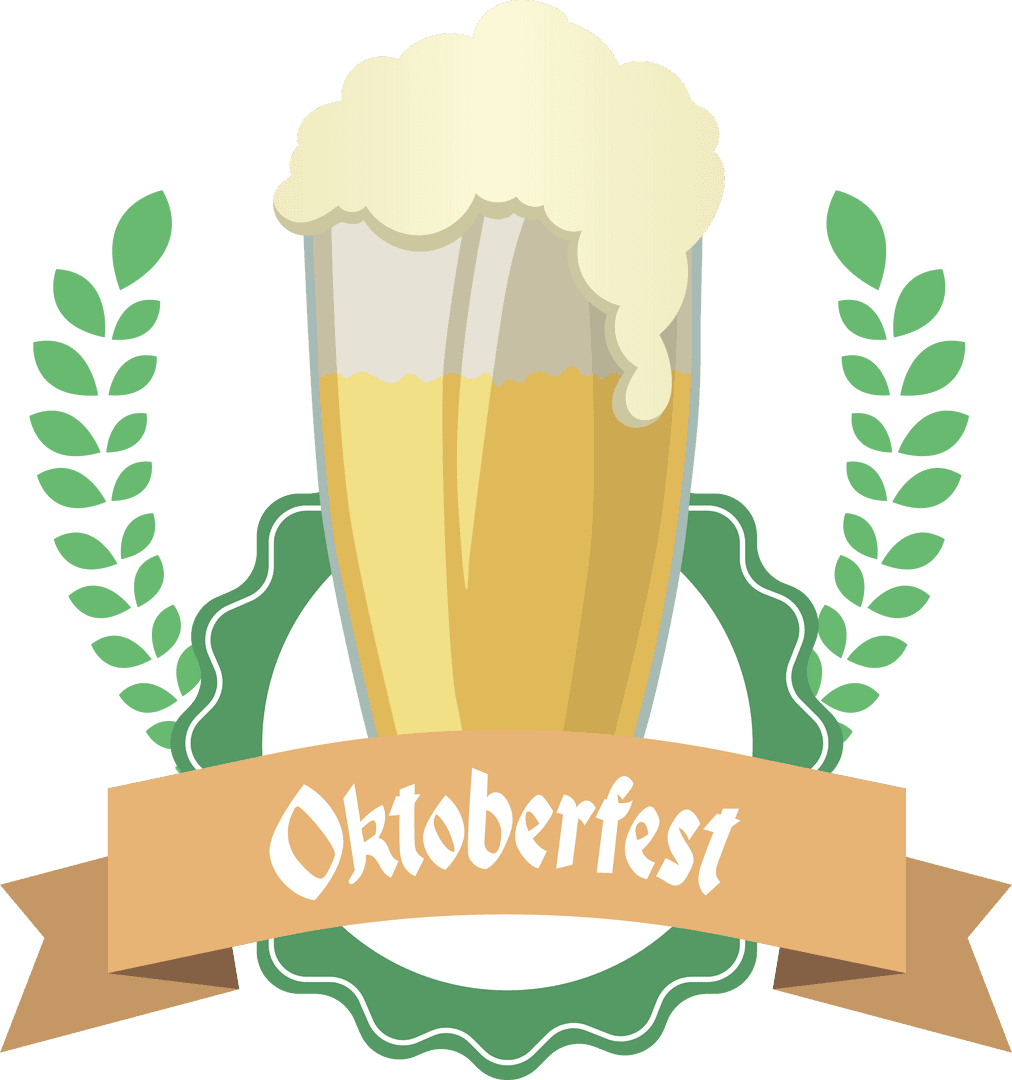 Vector of Oktoberfest Beer Icon on Transparent Background