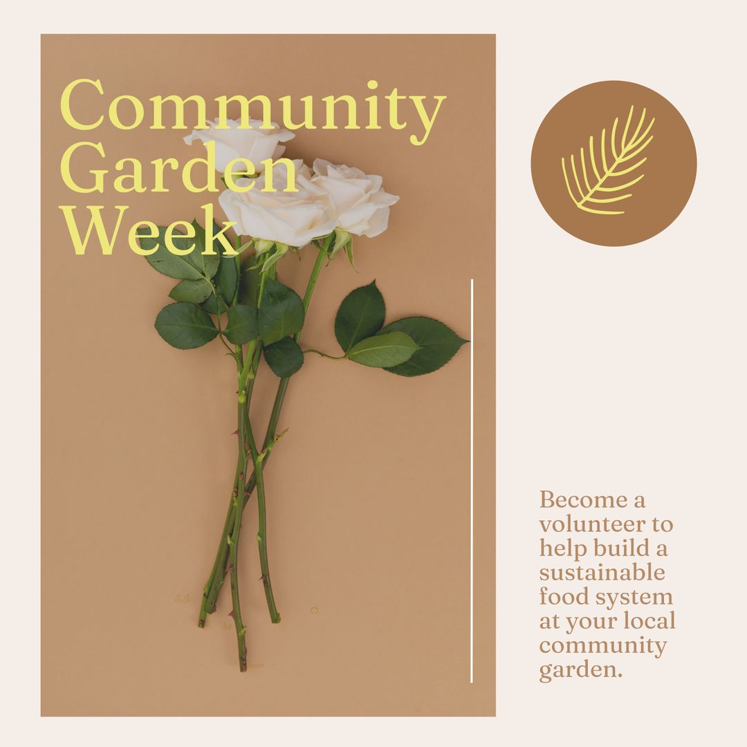 Community Garden Event with Elegant White Roses