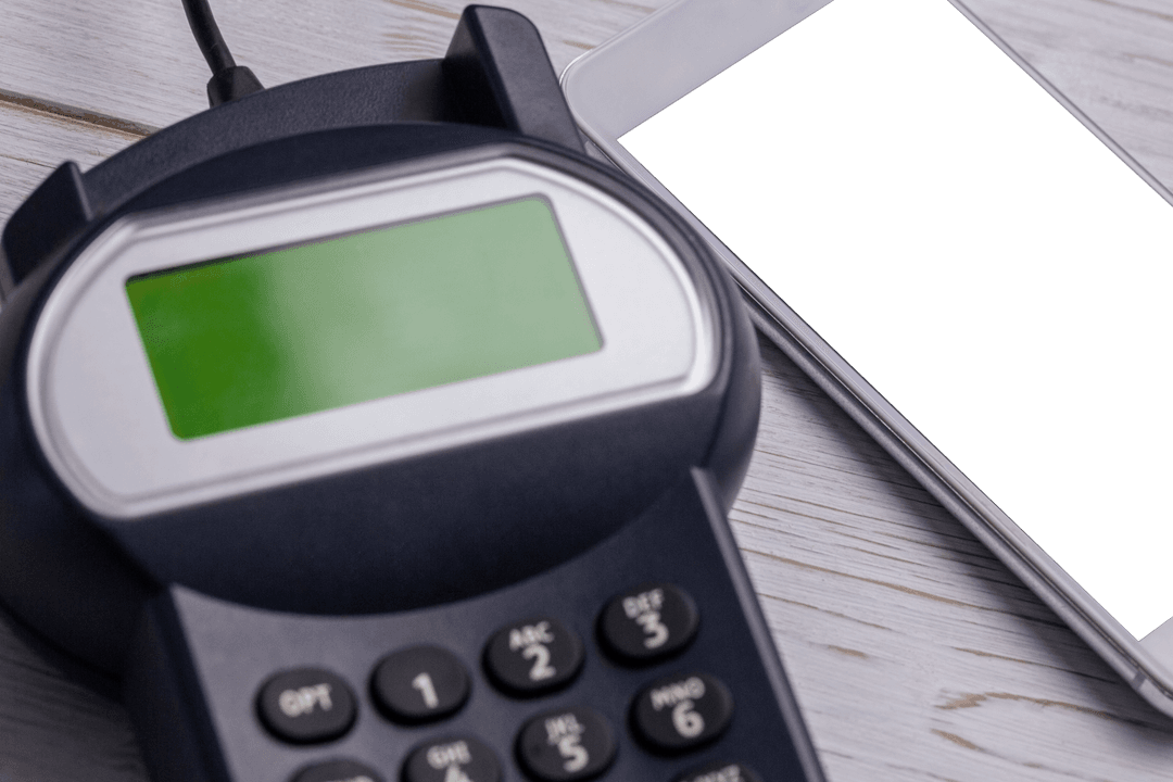 Transparent Payment Terminal and Smartphone Illustration