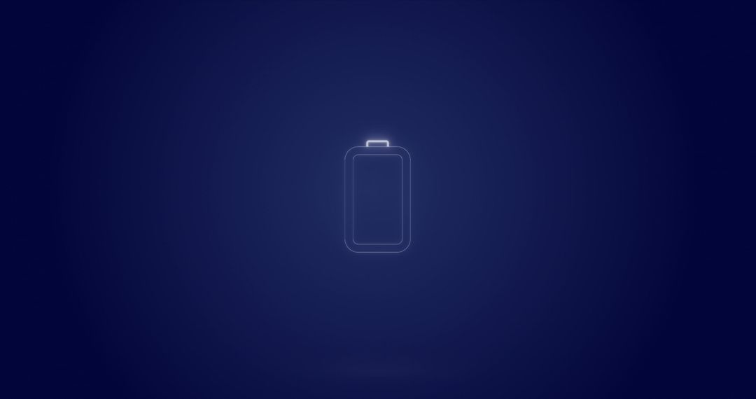 Futuristic Battery Icon with Loading Symbol