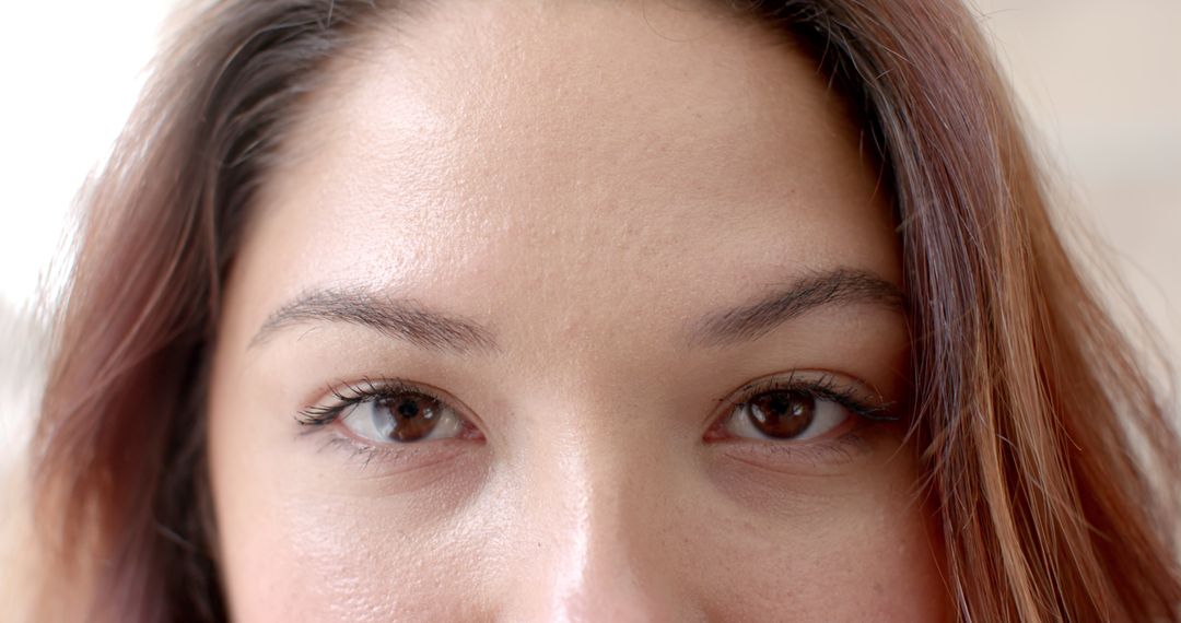 Close Up of Smiling Biracial Woman Celebrating Natural Beauty
