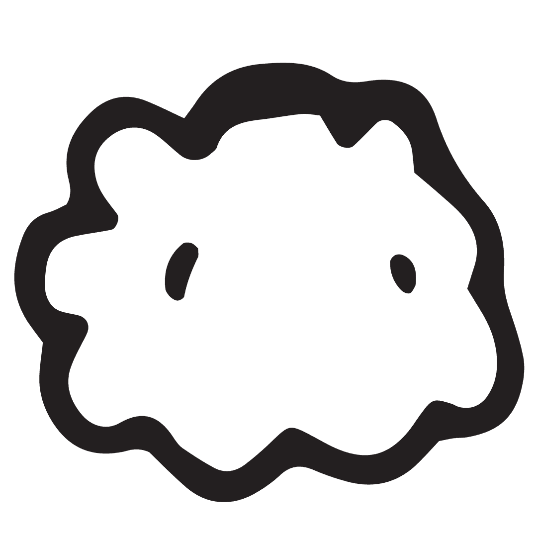 Abstract Organic Shape Illustration on Transparent Background