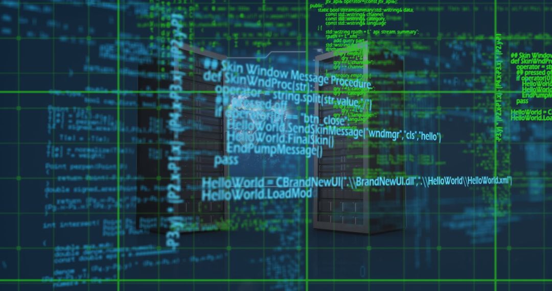Futuristic data processing and global network concept