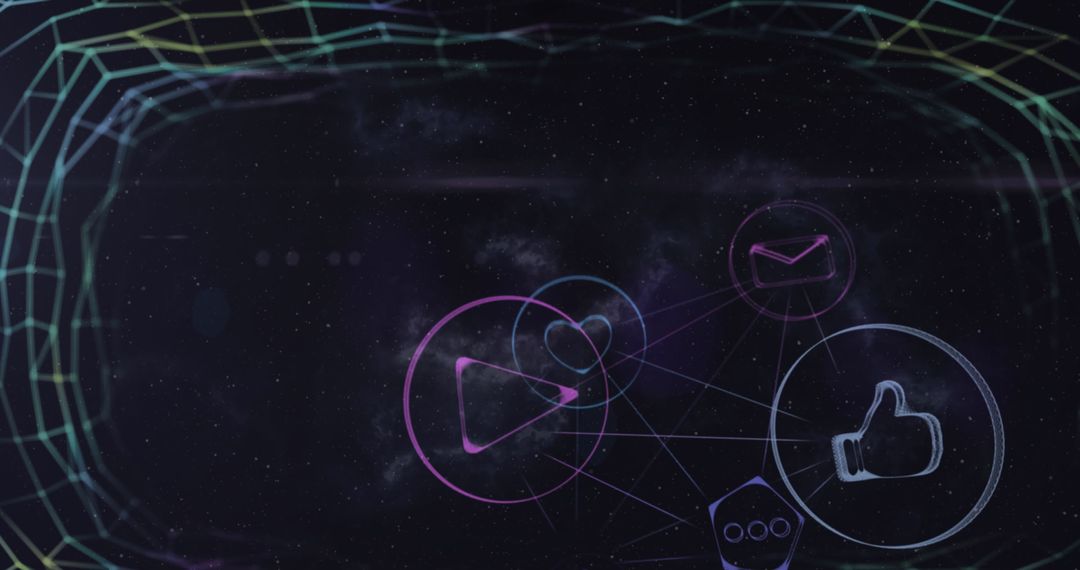 Digital Network Connection Interface on Futuristic Background