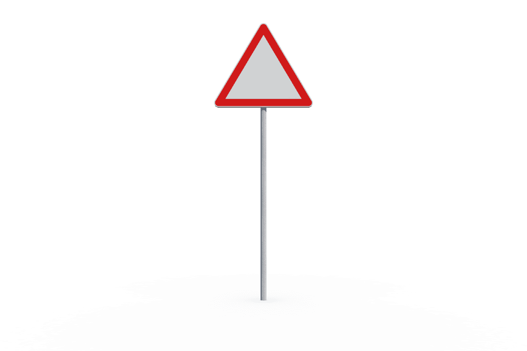 Minimal Design Digital Road Sign Isolated on Transparent Background