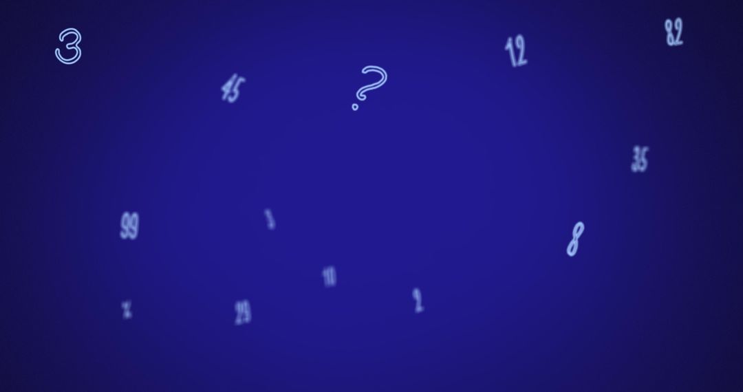 Falling Numbers on Blue Background Symbolizing Thought and Challenge