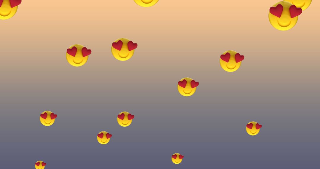 Heart Eyes Emojis on Gradient Background Creating Joyful Atmosphere