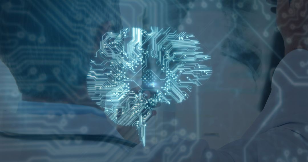 Futuristic Medical Technology Concept with Digital Brain