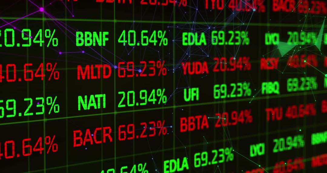 Dynamic Stock Market Data Display with Plexus Connections