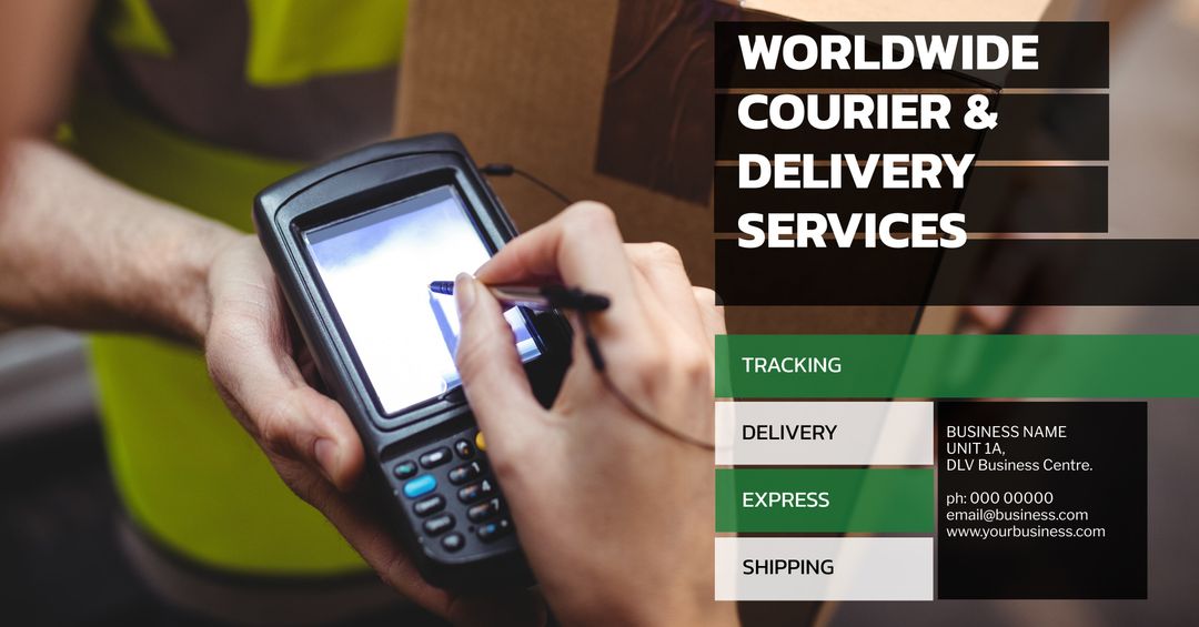 Courier digital device showing real-time delivery tracking