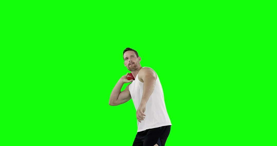 Male Athlete Practicing Shot Put with Green Screen Background - Free Images, Stock Photos and Pictures on Pikwizard.com