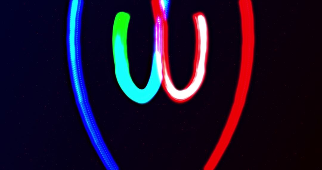Colorful Neon Lights Creating Intertwined Shapes on Black