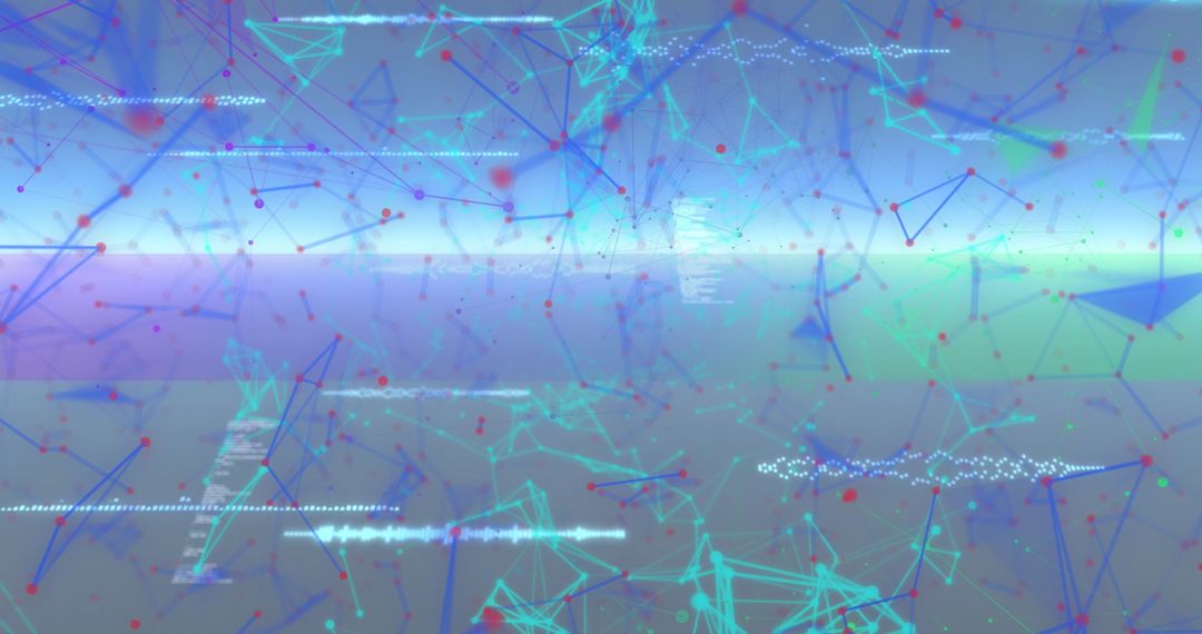 Abstract Digital Connections Network Design with Futuristic Overlay