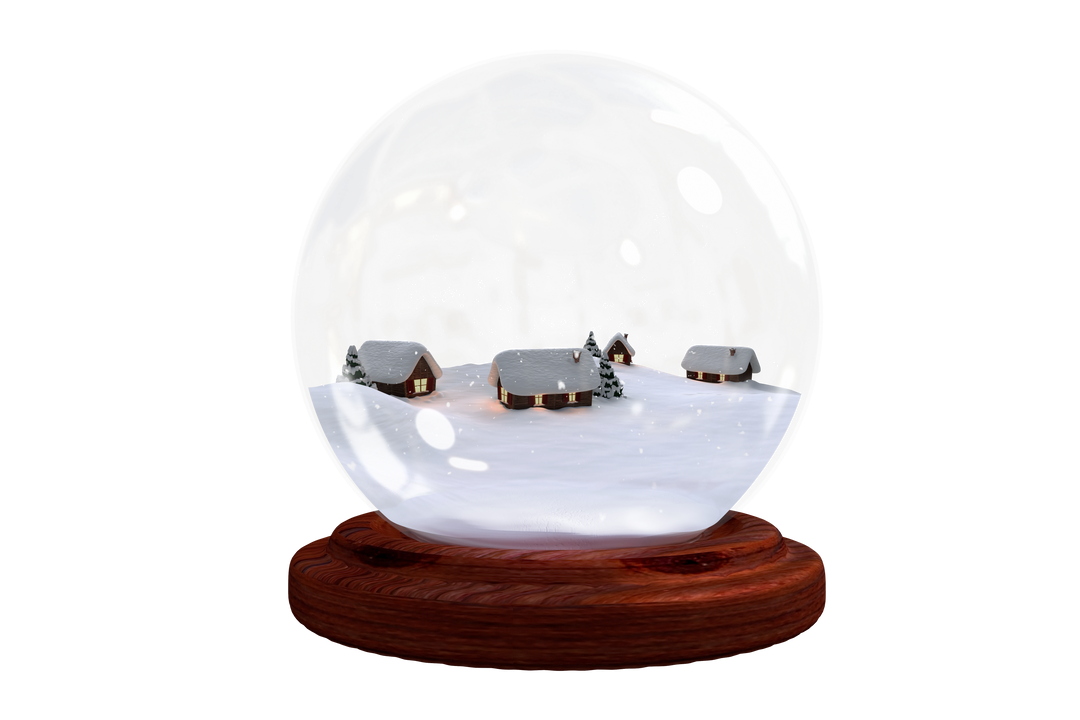 Transparent Snow Globe with Christmas Village Scene - Download Free Stock Images Pikwizard.com