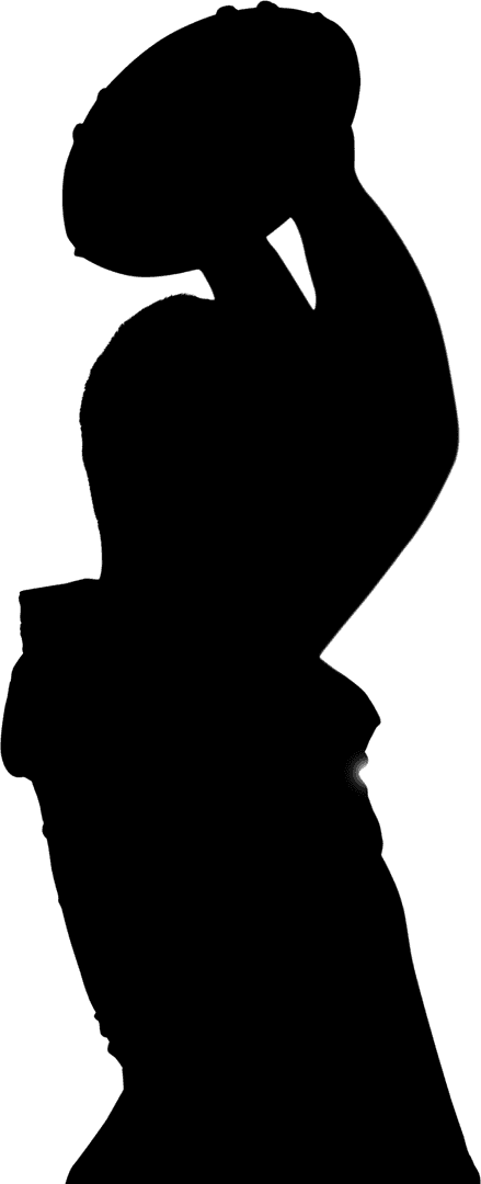 Side Profile Rugby Player in Action Throwing Ball on Field Transparent Background