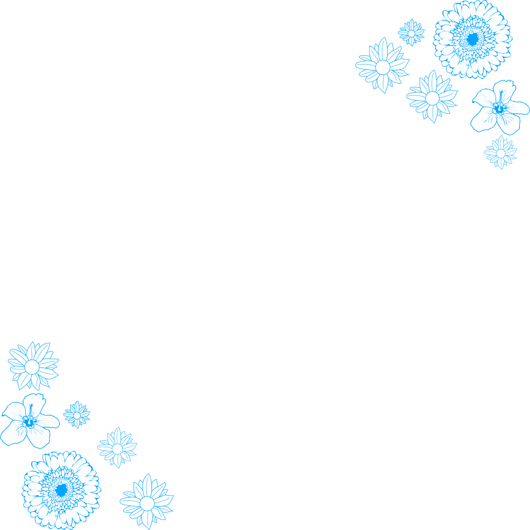 Transparent Floral Silhouette Frame with Copy Space