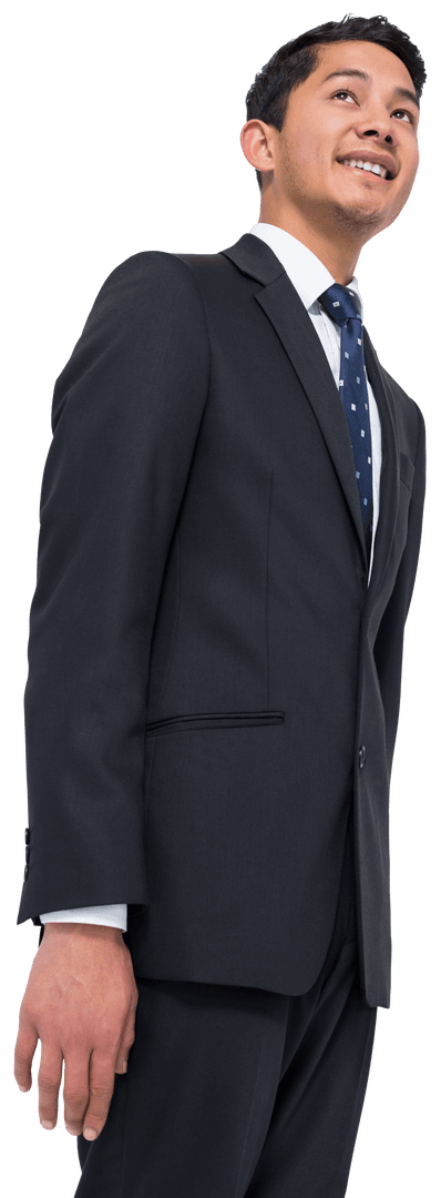Professional Biracial Businessman Smiling on Transparent Background