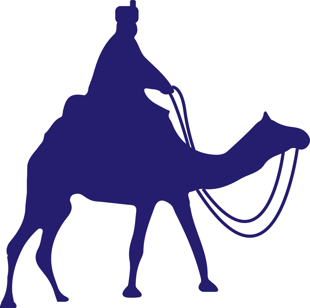 Rider on Camel Silhouette Transparent for Travel Concepts