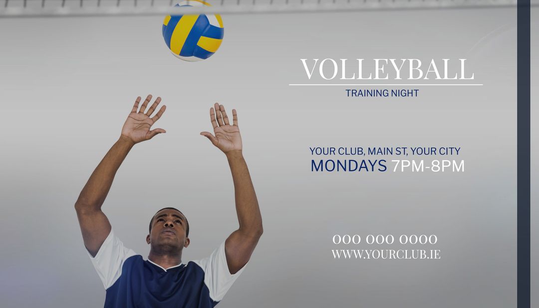 Male Athlete Serving Volleyball during Training Night - Download Free Stock Templates Pikwizard.com