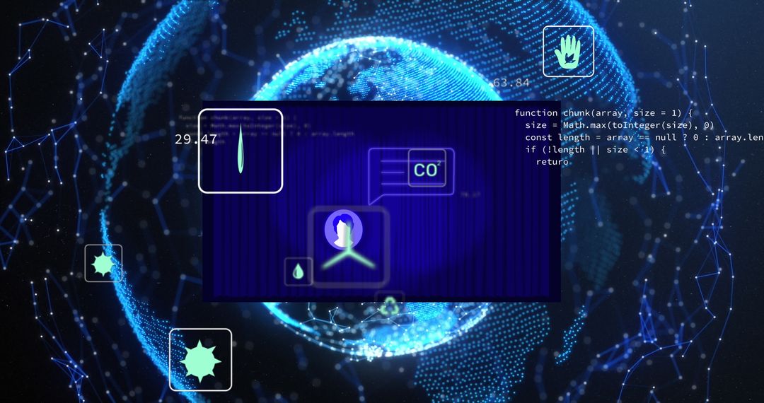 Futuristic Digital Data Interface Over Global Network