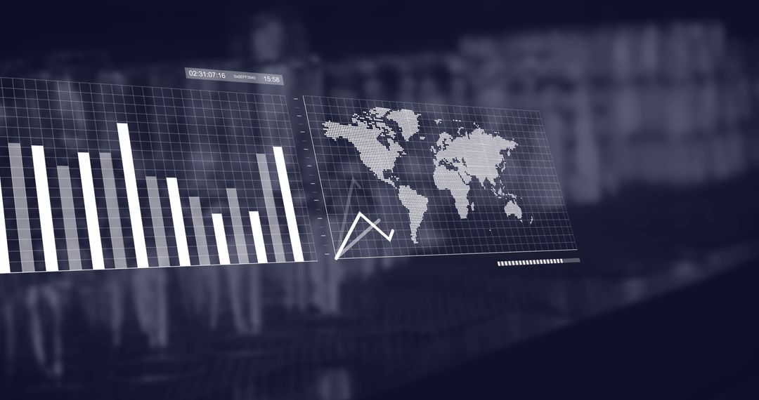 Graphs and Charts Over Coffee Machines Indicating Business Analysis