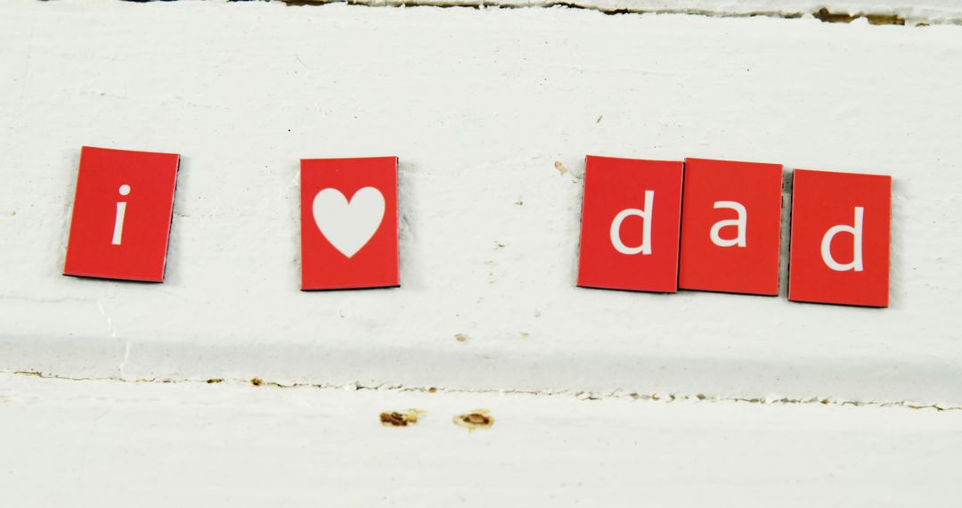 I Love Dad Message Using Red Letters on White Background - Free Images, Stock Photos and Pictures on Pikwizard.com