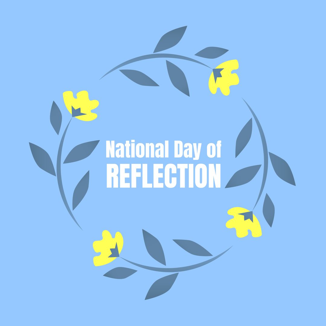 National Day of Reflection Graphic with Floral Motif