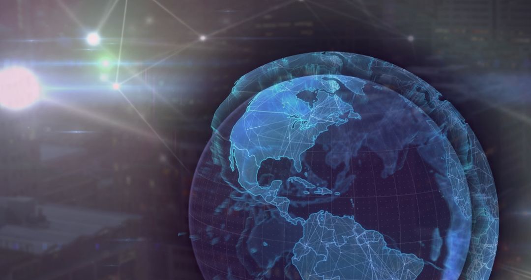 Futuristic Digital Globe with Networks Connected to Global Data