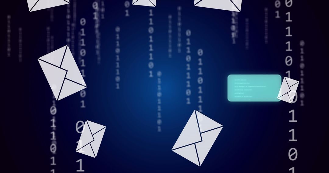 Digital Communication with Envelope Icons and Binary Code - Free Images, Stock Photos and Pictures on Pikwizard.com